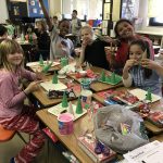 Adaire students creating holiday art during December.