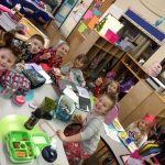 Adiare Kindergarten Students having lunch in the classroom